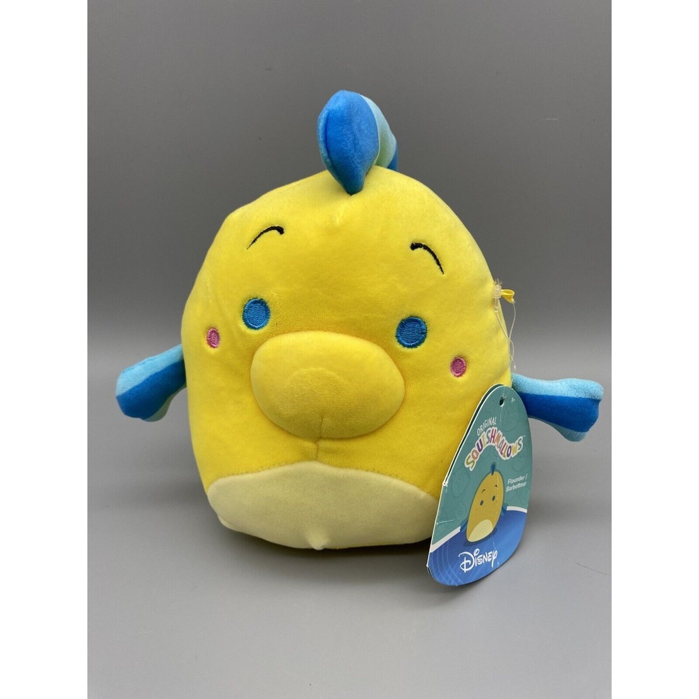Flounder 7 Inch Disney Little Mermaid Plush Squishmallow Brand New Kellytoy